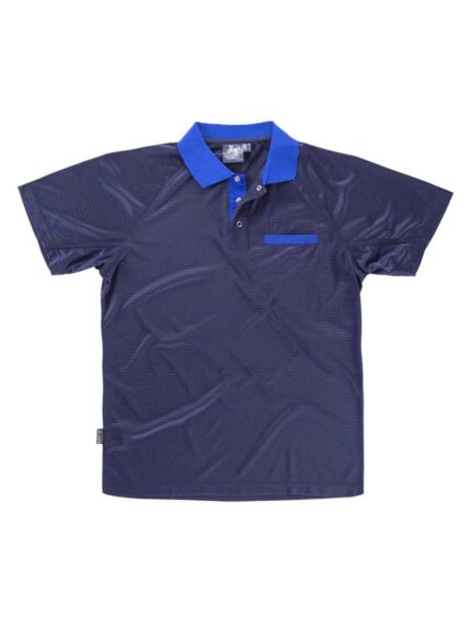 WorkTeam Polo combinado de manga corta en tejido técnico, bolso de pecho, deportivo, ligero, transpirable y de secado rápido. Hombre