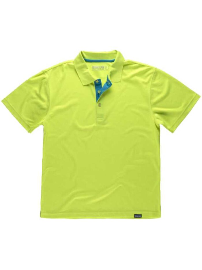 Work Team Polo Técnico de Manga Corta, Combinado con Colores Flúor. Hombre - Imagen 3