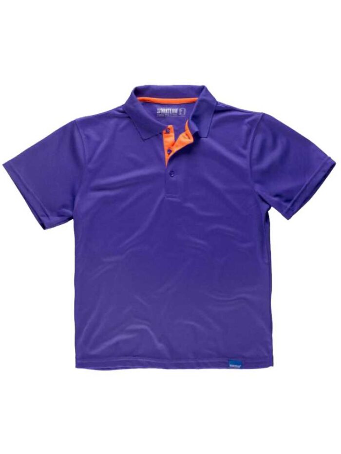 Work Team Polo Técnico de Manga Corta, Combinado con Colores Flúor. Hombre - Imagen 6