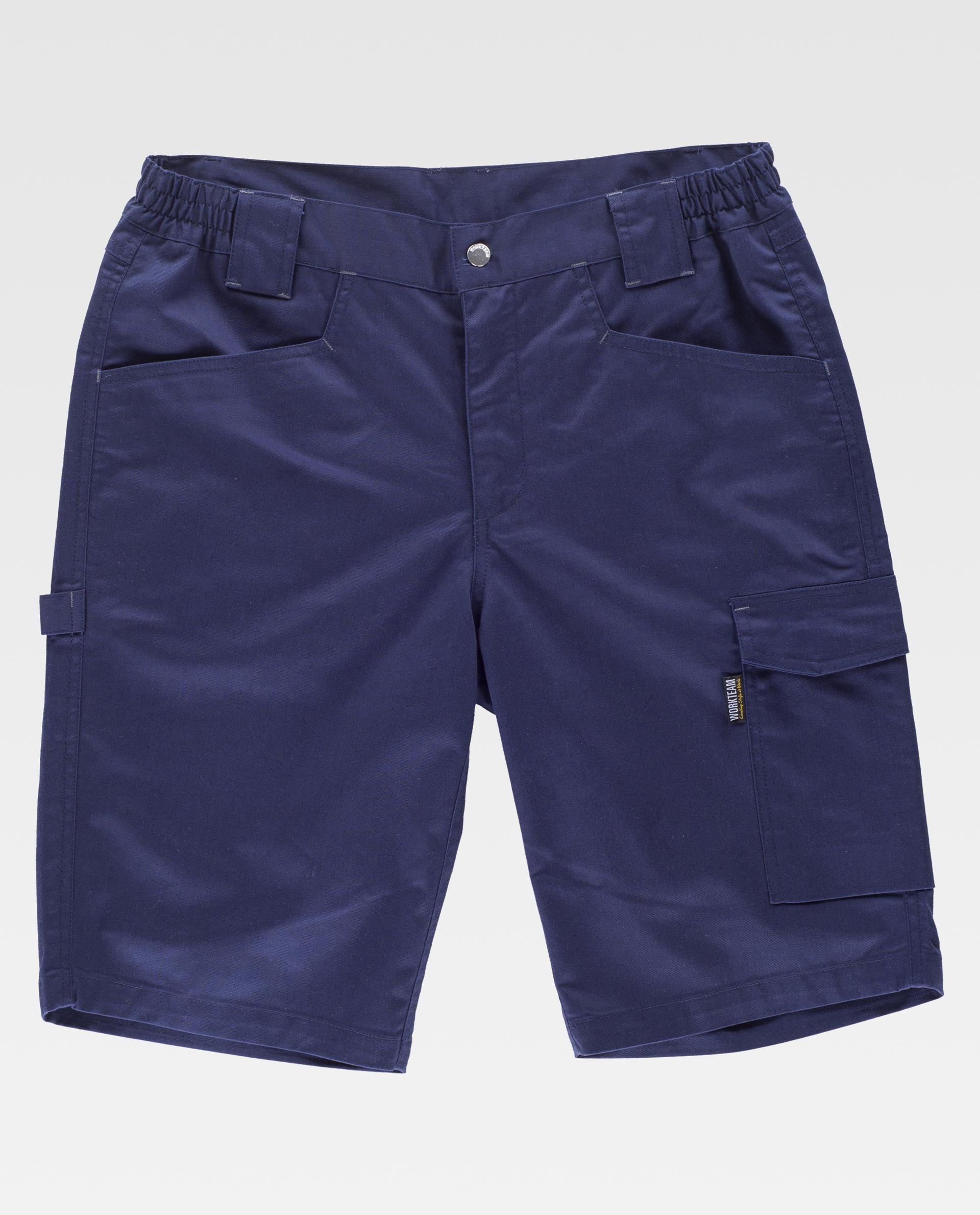 Bermuda de Trabajo Hombre Elástica | Multibolsillos con Velcro, Porta Martillo y Cintura Ajustable