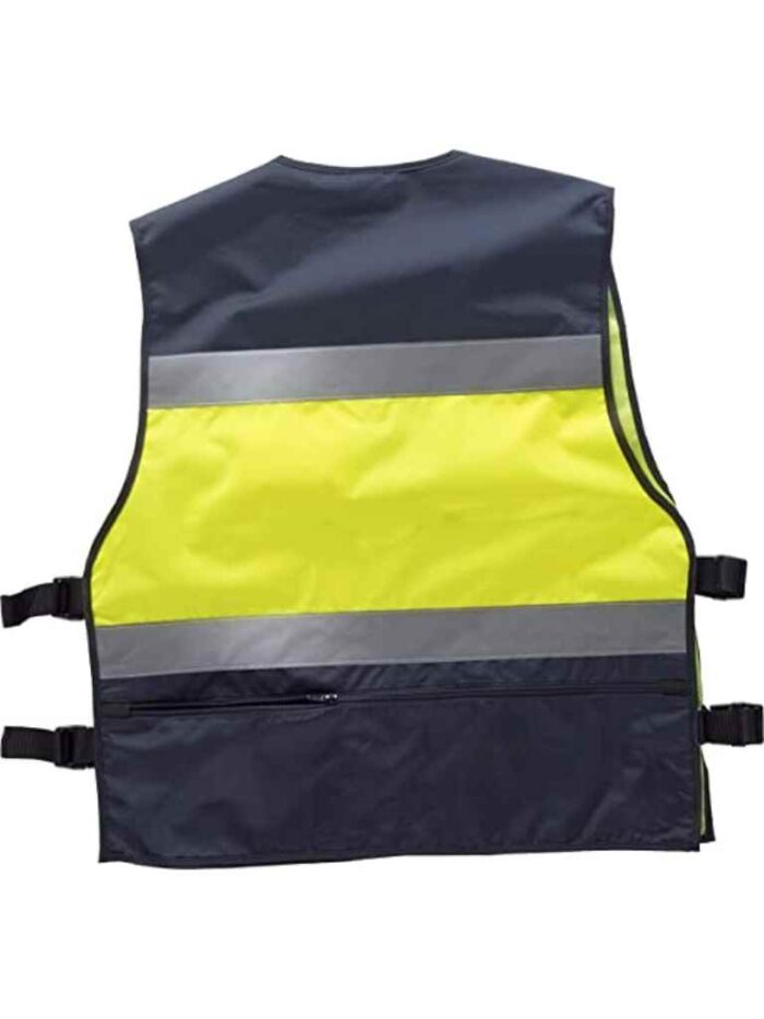 WorkTeam Chaleco en Tejido Oxford con ajustes Laterales, Combinado, Alta Visibilidad y con Cintas Reflectantes. Escote a Pico y Cierre de Cremallera de Nylon. Hombre - Imagen 4