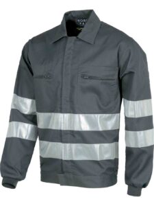 WorkTeam Cazadora con cierre de cremallera, 2 bolsos de pecho y cintas reflectantes. Hombre