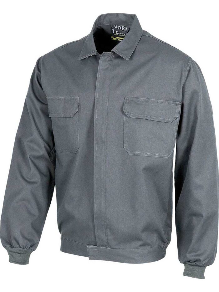 WorkTeam Cazadora con Cremallera de Metal Oculta y Dos Bolsos de Pecho con tapetas, 100% Algodón, Especial Soldadores, Construcción, Trabajo, etc - Imagen 2
