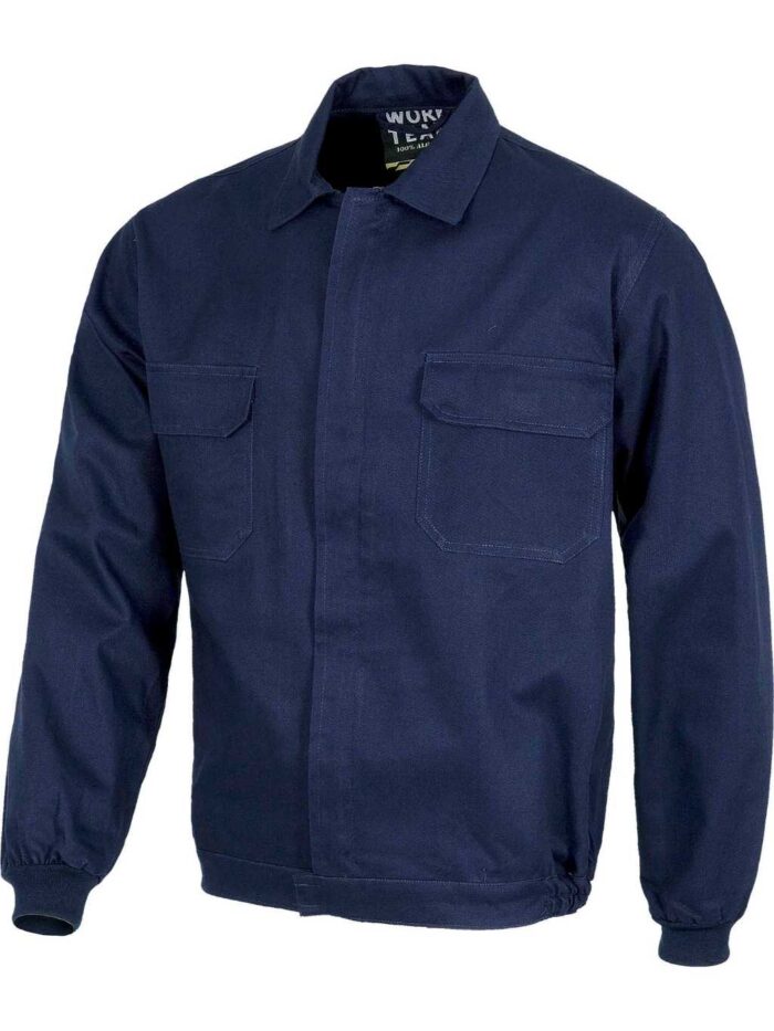 WorkTeam Cazadora con Cremallera de Metal Oculta y Dos Bolsos de Pecho con tapetas, 100% Algodón, Especial Soldadores, Construcción, Trabajo, etc - Imagen 3