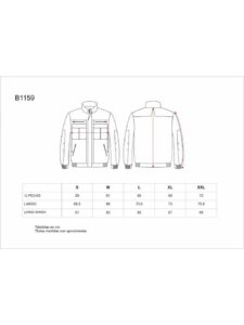 WorkTeam Cazadora Bicolor de Cremallera, Cuello de Tira, 2 Bolsos de Pecho y 2 Bajos. Hombre Verde Kaki+Negro S