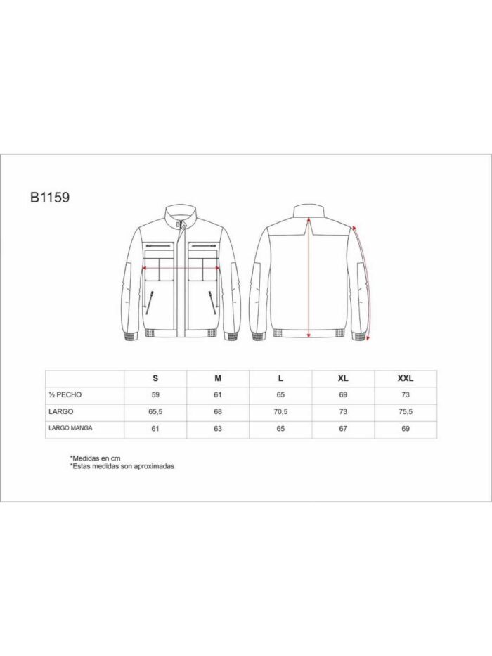WorkTeam Cazadora Bicolor de Cremallera, Cuello de Tira, 2 Bolsos de Pecho y 2 Bajos. Hombre Verde Kaki+Negro S