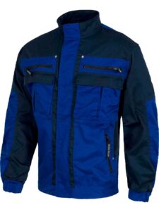 WorkTeam Cazadora Bicolor de Cremallera, Cuello de Tira, 2 Bolsos de Pecho y 2 Bajos. Hombre Verde Kaki+Negro S - Imagen 2