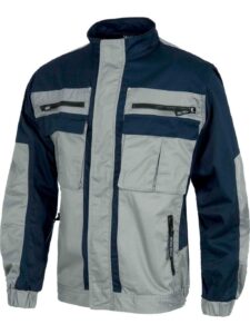 WorkTeam Cazadora Bicolor de Cremallera, Cuello de Tira, 2 Bolsos de Pecho y 2 Bajos. Hombre Verde Kaki+Negro S - Imagen 3