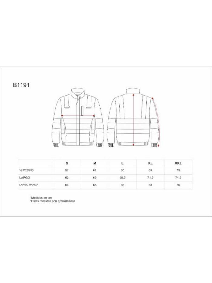 WorkTeam Cazadora Alta Visibilidad Ignífuga, Tejido Modacrílico, Algodón y Antiestático. EN11611, EN11612, EN1149, EN61482. - Imagen 2