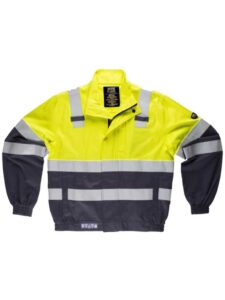 WorkTeam Cazadora Alta Visibilidad Ignífuga, Tejido Modacrílico, Algodón y Antiestático. EN11611, EN11612, EN1149, EN61482.