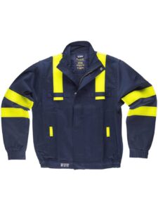 WorkTeam Cazadora ignífuga y Antiestática, con Cintas Reflectantes. EN11611, EN11612, EN1149. Hombre