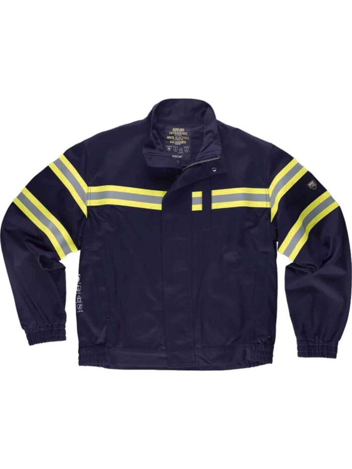WorkTeam Cazadora Ignífuga, Tejido modacrilico, Algodon, Antiestatico y cintas Reflectantes.EN11612,EN11611,EN1149,EN61482. Hombre
