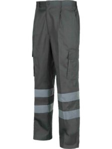 WorkTeam Pantalón trabajo, 2 cintas reflectantes,  cintura elástica y multibolsillos. Construcción, Industria, etc. - Imagen 2