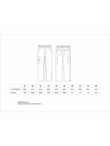 WorkTeam Pantalón con Elástico y Multibolsillos; Triple Costura. Hombre