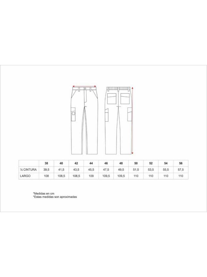 WorkTeam Pantalón con Elástico y Multibolsillos; Triple Costura. Hombre