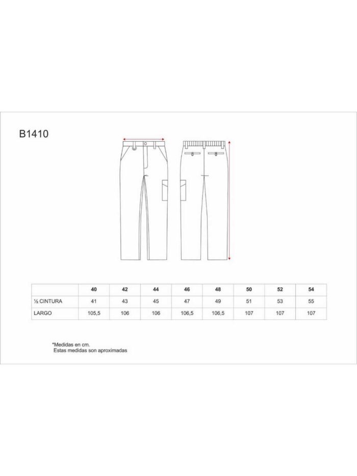 WorkTeam Pantalón Acolchado con Cintura Elástica y un Bolso en Pernera. Hombre