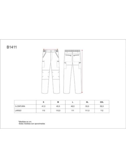 WorkTeam Pantalón Combinado Rodilleras y culera a Contraste