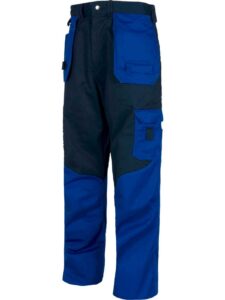 WorkTeam Pantalón sin elástico, Rodilleras, Bolsillos y Perneras a Contraste, Bolsos de Herramientas