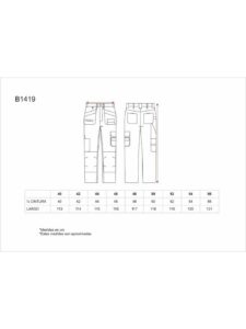 WorkTeam Pantalón sin Elástico, Rodilleras y Bolsillos a Contraste, Bolsos de Herramientas. Hombre