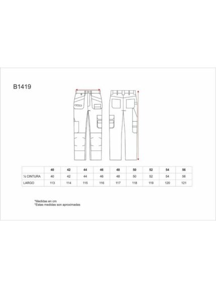 WorkTeam Pantalón sin Elástico, Rodilleras y Bolsillos a Contraste, Bolsos de Herramientas. Hombre