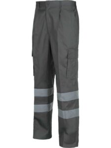 WorkTeam Pantalón de Algodón con Cintura Elástica, Multibolsillos y 2 Cintas Reflectantes. Hombre