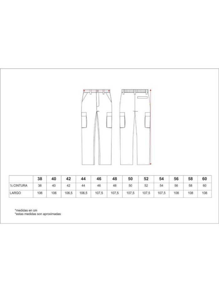 WorkTeam Pantalón con Cintura Elástica, Multibolsillos, 100% Algodón Ligero, Especial Soldadores, Construcción, Trabajo, etc. Hombre