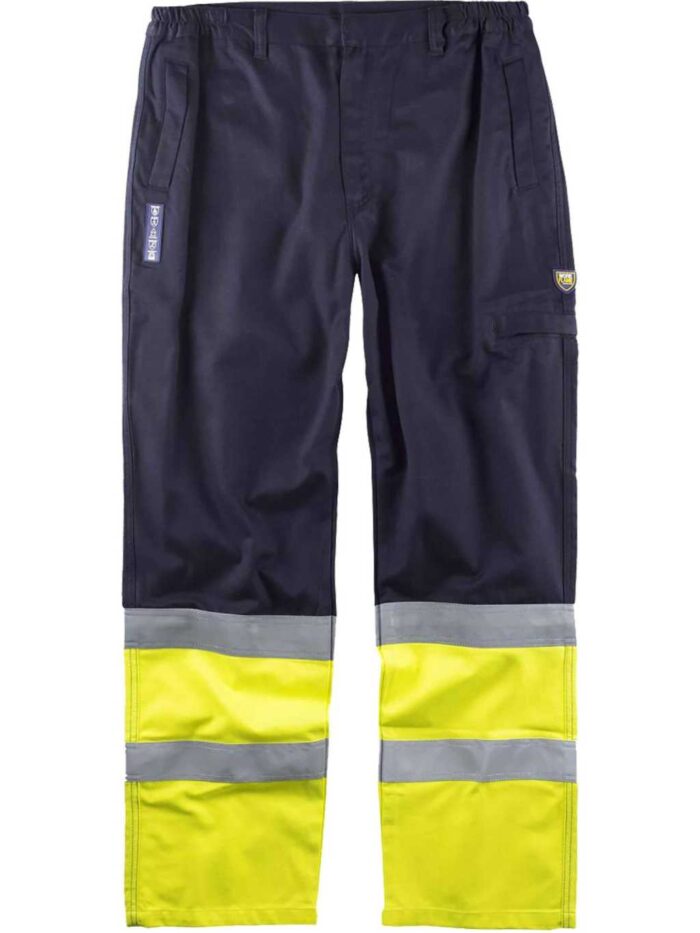 WorkTeam Pantalón Alta Visibilidad Ignífugo, Tejido modacrílico, Algodón y Antiestático. EN11611, EN11612, EN1149, EN61482. Hombre
