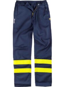 WorkTeam Pantalón Ignífugo y Antiestático, con Bandas Reflectantes. EN11611, EN11612, EN1149. Hombre