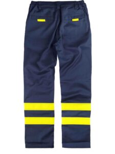 WorkTeam Pantalón Ignífugo y Antiestático, con Bandas Reflectantes. EN11611, EN11612, EN1149. Hombre