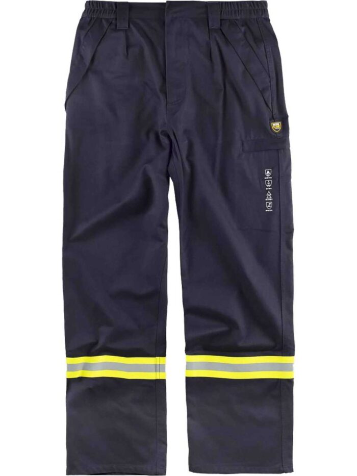 WorkTeam Pantalón Ignífuga, Tejido Modacrílico, Algodón, Antiestático y cintas Reflectantes.EN11612,EN11611,EN1149,EN61482. Hombre