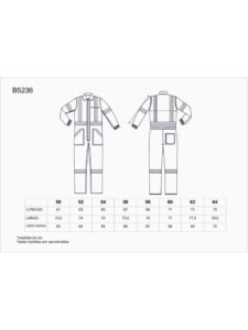 WorkTeam Buzo con Cierre de Cremallera Oculta. Cintas Reflectantes Bicolor