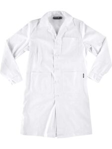 WorkTeam Bata de Mujer con cierre de botones, un bolso de pecho y 2 bajos. 100% Algodón. Mujer