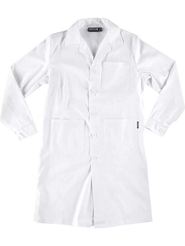 WorkTeam Bata de Mujer con cierre de botones, un bolso de pecho y 2 bajos. 100% Algodón. Mujer