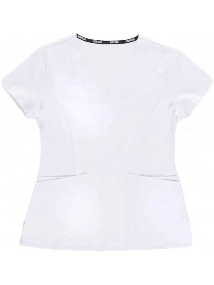 Workteam Casaca Sanitaria Entallada Mujer, Tejido Elástico. Camisa Médico, Enfermera, Dentista, Estética, Veterinaria. - Imagen 4