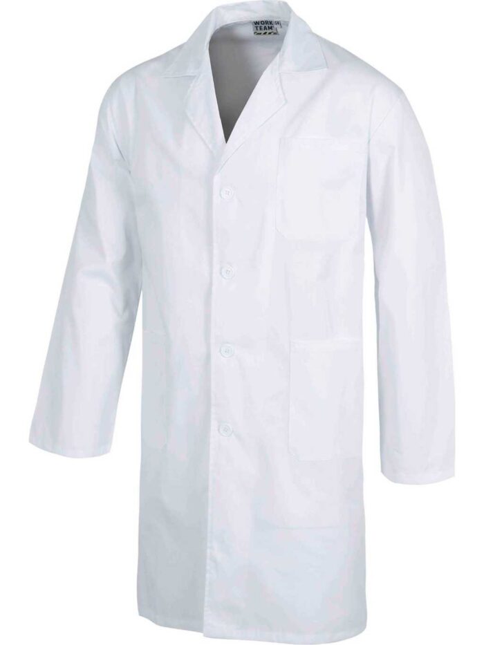 WorkTeam Bata de Caballero con Cierre de Botones, un Bolso de Pecho y 2 Laterales. Hombre - Imagen 4