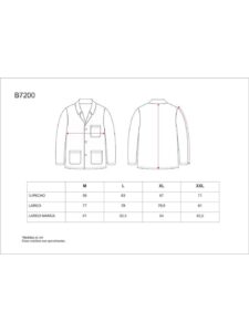 WorkTeam Bata Corta de Hombre Tipo Chaquetilla, un Bolso en Pecho y Dos Laterales. Hombre