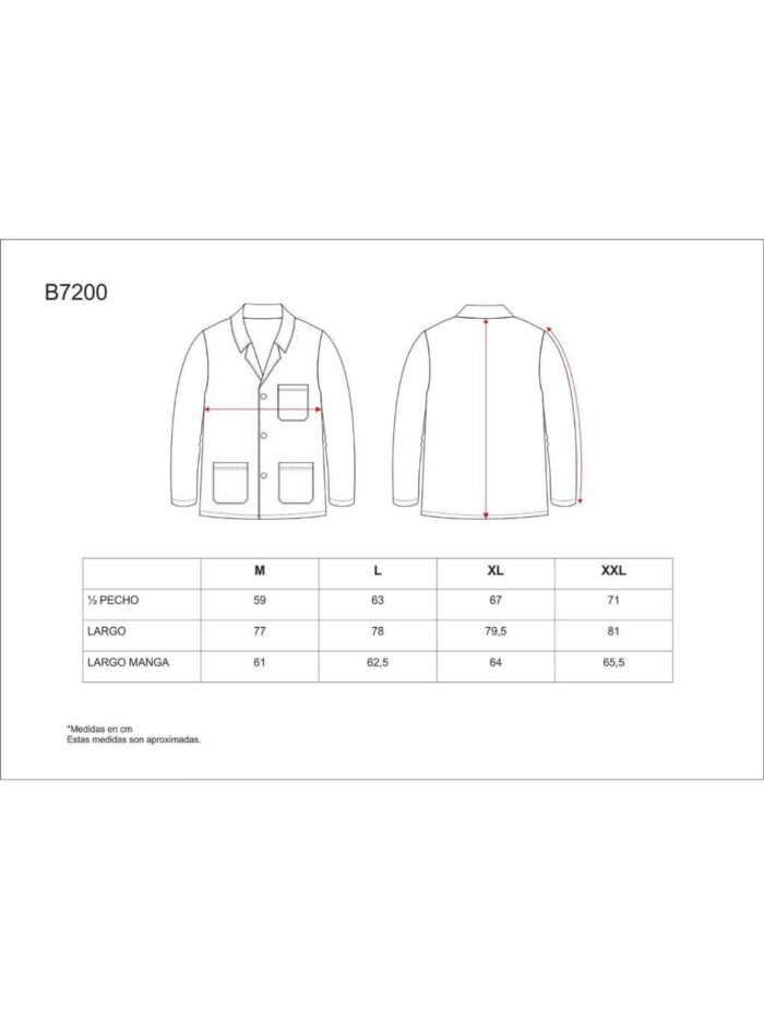 WorkTeam Bata Corta de Hombre Tipo Chaquetilla, un Bolso en Pecho y Dos Laterales. Hombre