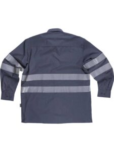 WorkTeam Camisa manga larga con 2 bolsos de pecho y cintas reflectantes. Hombre