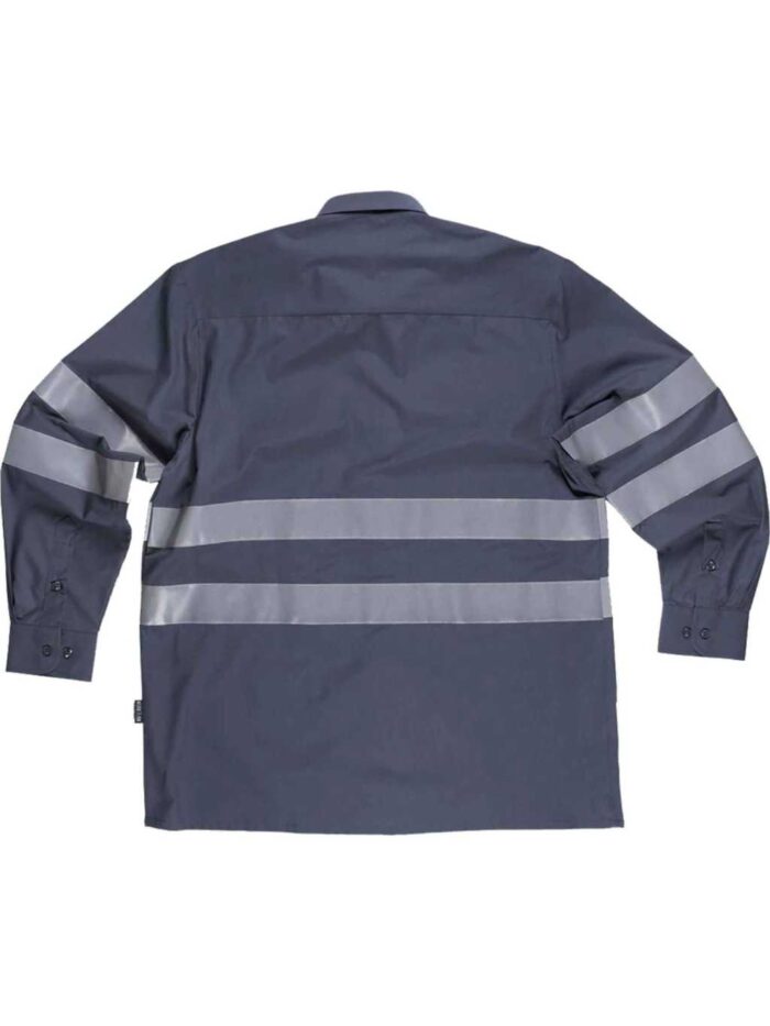 WorkTeam Camisa manga larga con 2 bolsos de pecho y cintas reflectantes. Hombre
