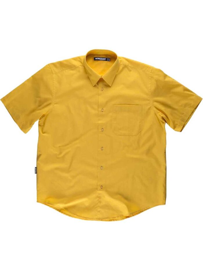 WorkTeam Camisa Trabajo de manga corta con un bolso de pecho. Hombre