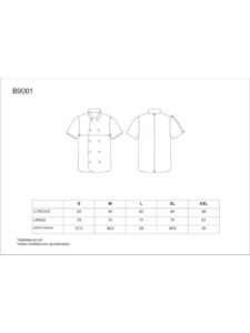 WorkTeam Casaca de Cocina con Cierre de Botones y Manga Corta. Unisex - Imagen 3