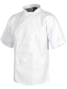 WorkTeam Casaca de Cocina con Cierre de Botones y Manga Corta. Unisex