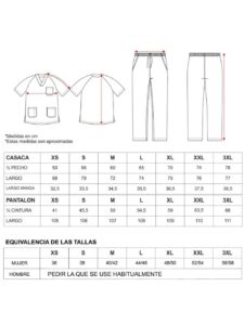 Workteam Uniforme sanitario o Conjunto Sanitario, con elástico y cordón en la cintura, Casaca y Pantalon Unisex