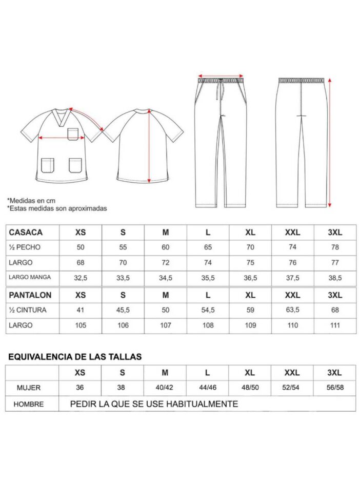 Workteam Uniforme sanitario o Conjunto Sanitario, con elástico y cordón en la cintura, Casaca y Pantalon Unisex