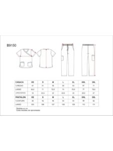 Work Team Conjunto o Uniforme sanitario elástico. Casaca y Pantalón, Algodón Unisex