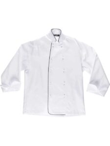 WorkTeam Chaqueta de Cocina con Vivos a Contraste y Botones de Seguridad. Hombre