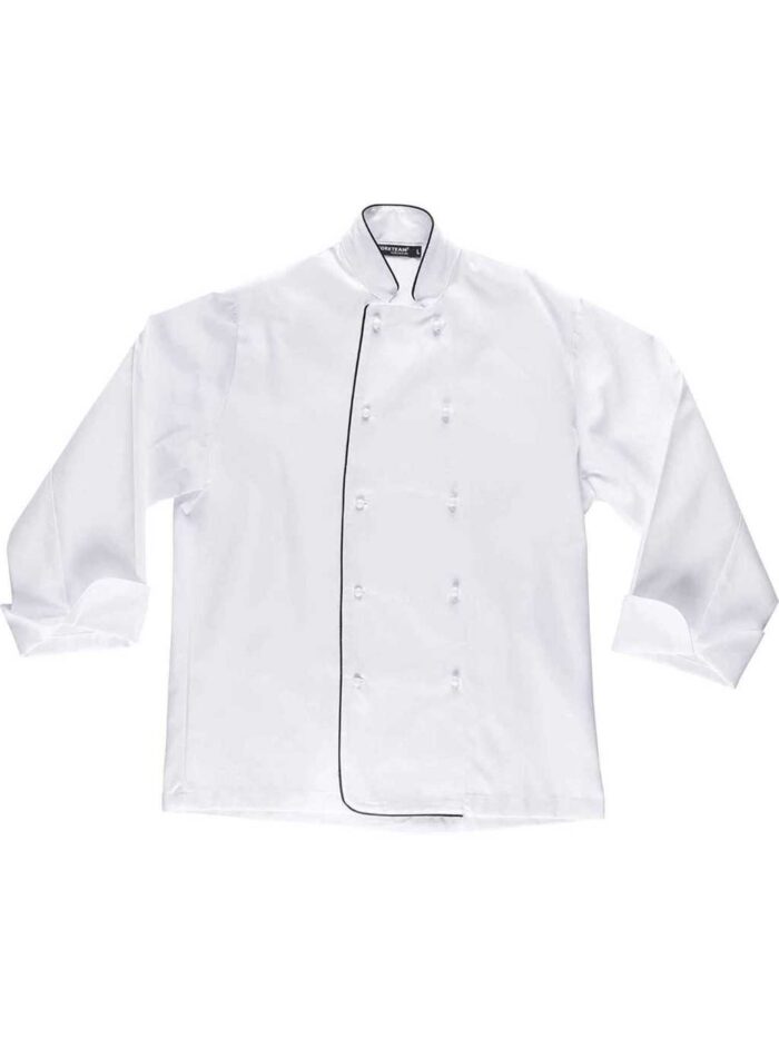 WorkTeam Chaqueta de Cocina con Vivos a Contraste y Botones de Seguridad. Hombre