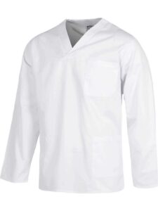 WorkTeam Casaca Sanitario Cuello de Pico Manga Larga, un Bolso de Pecho, Dos Bolsos Bajos Hombre