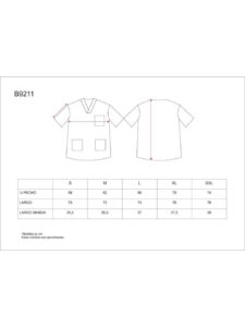 WorkTeam Casaca Sanitario, Cuello de Pico, Manga Corta, un Bolso de Pecho, 2 Bolsos Bajos, 100% Algodón. Unisex