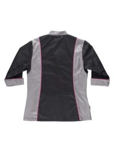 Workteam Casaca Cocina de Mujer combinada con Vivos. Tejido Bird-Eye en sisa y Espalda. Tto Antimanchas Mujer - Imagen 3